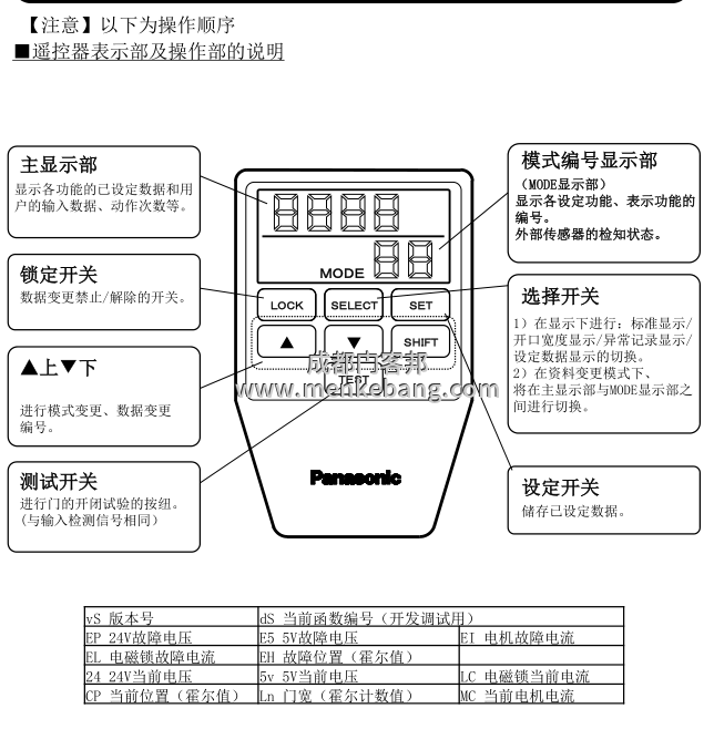 松下自動門調節開關門速度方法